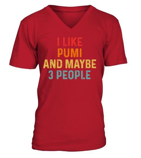 I Like Pumi And Maybe 3 People Retro Vintage V-Neck T-shirt