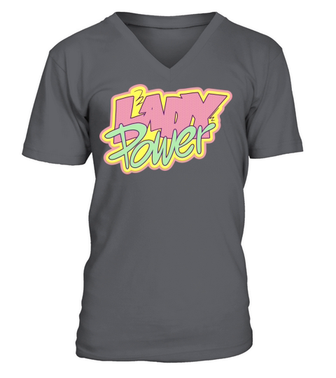 Lady Power Quote Color Stroke V-Neck T-shirt