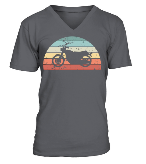 Retro Motorcycling Sunset Vintage Motorbike V-Neck T-shirt