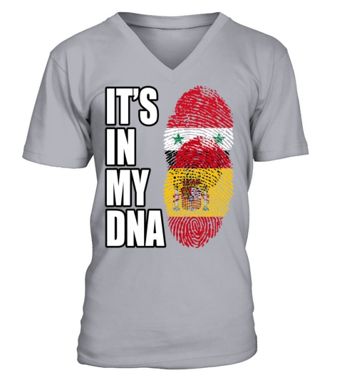 Syrian And Spaniard Vintage Heritage DNA Flag V-Neck T-shirt
