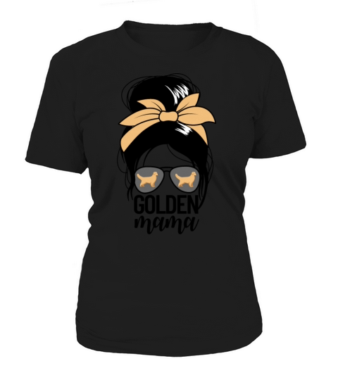 Golden Mama Messy Bun Womens Pet Golden Retriever Women's T-Shirt