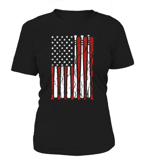 Vintage American Flag Baseball Men Boys Dad 4th July shirt Women's T-Shirt