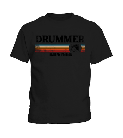 Drummer Drum Set Vintage Retro Kids T-Shirt