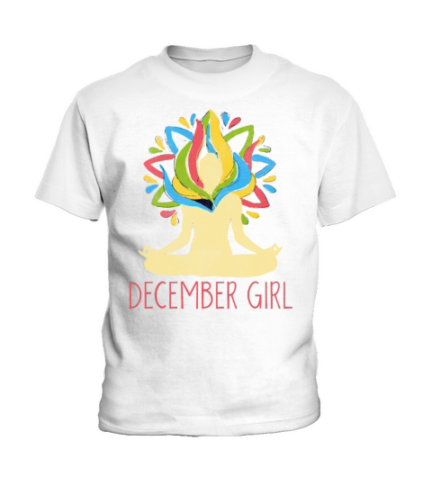 Yoga Mandala Meditation Birth Born Month December Kids T-Shirt