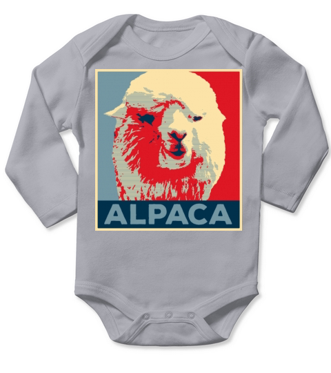 Alpaca Vintage Poster Long Sleeve Baby One-Piece