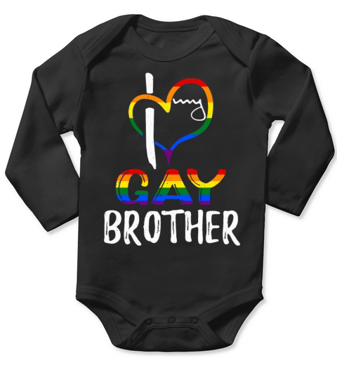 Love Gay Brother Pride LGBT Rainbow Pride Month Long Sleeve Baby One-Piece