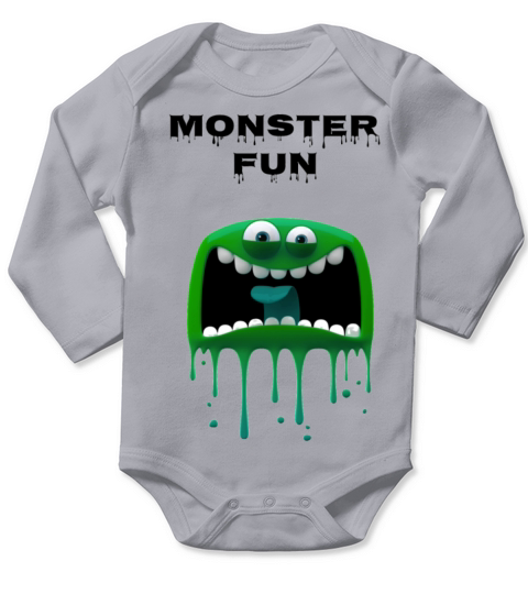 Monster Fun green Long Sleeve Baby One-Piece