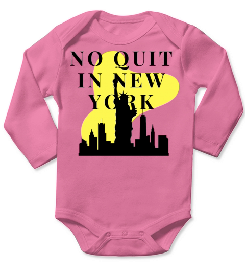 no quit in new york Abstract Vintage Illustration Long Sleeve Baby One-Piece