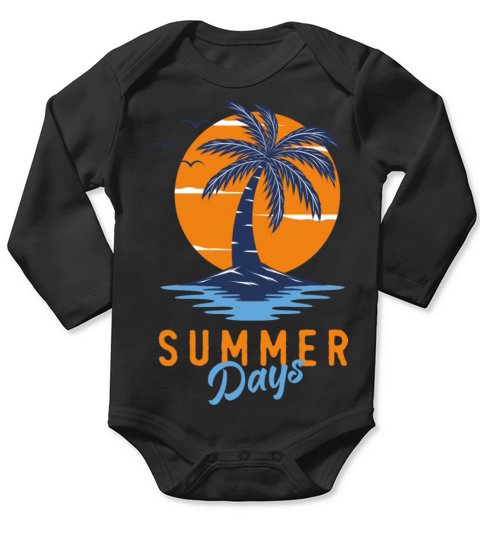 Summer days Vintage Design Long Sleeve Baby One-Piece