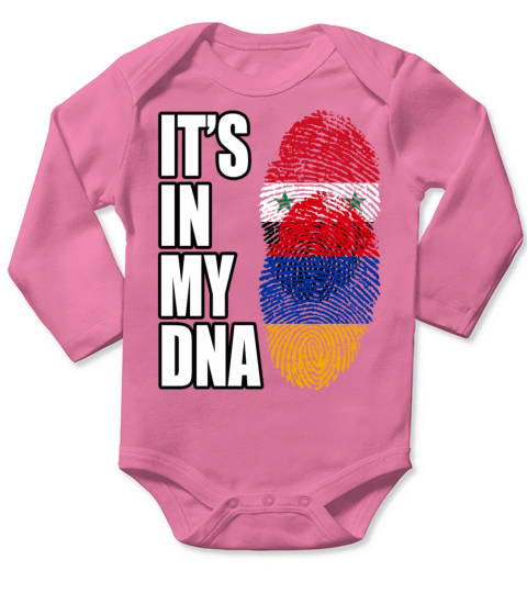 Syrian And Armenian Vintage Heritage DNA Flag Long Sleeve Baby One-Piece