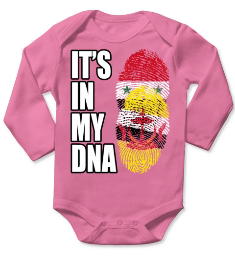 Syrian And Bruneian Vintage Heritage DNA Flag Long Sleeve Baby One-Piece