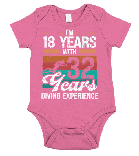 50 Year Old Scuba Diver 32 Years 50th Birthday Short Sleeve Baby One-Piece
