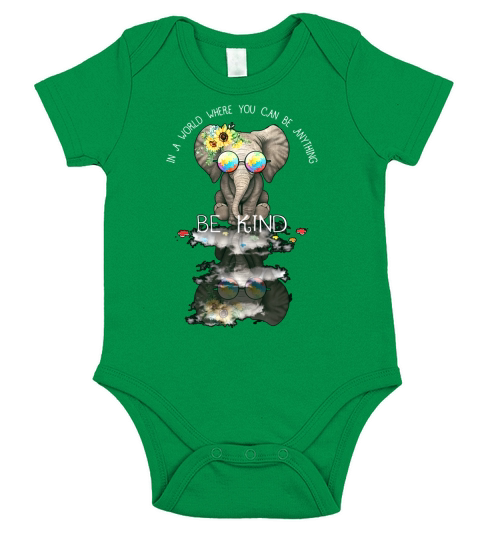 in a world where you can be anything be kind elephant Short Sleeve Baby One-Piece