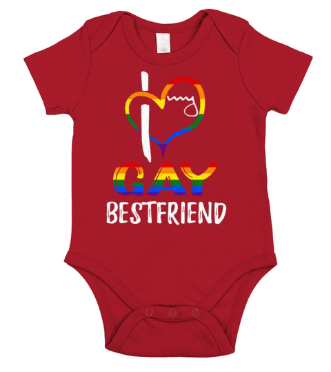 Love Gay Bestfriend Pride LGBT Rainbow Pride Month Short Sleeve Baby One-Piece