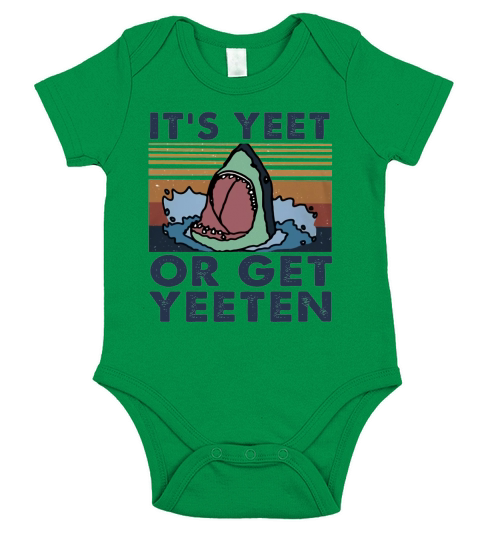 Shark It’s yeet or get yeeten vintage Short Sleeve Baby One-Piece