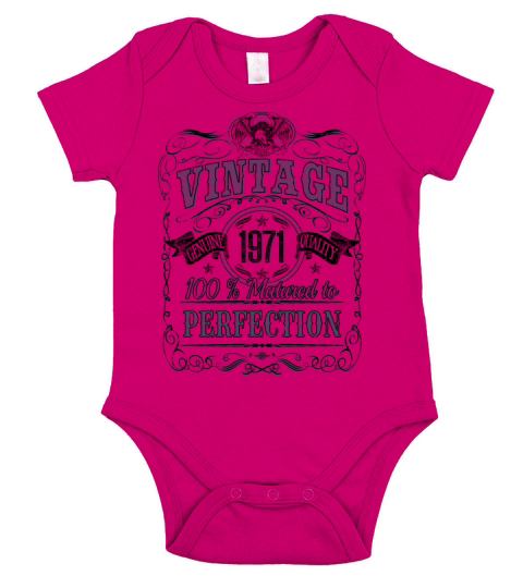 Vinage 1971 birthday year of birth 1971 gift Short Sleeve Baby One-Piece