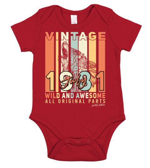 Year Of Construction 1981 In July Short Sleeve Baby One-Piece