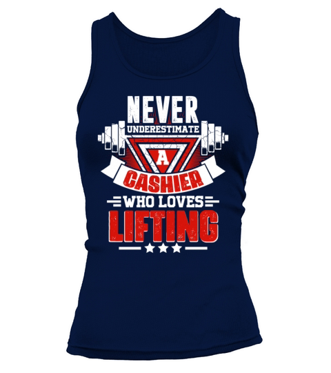 Never Underestimate Cashier Gym Workout Fitness We Tank top Woman