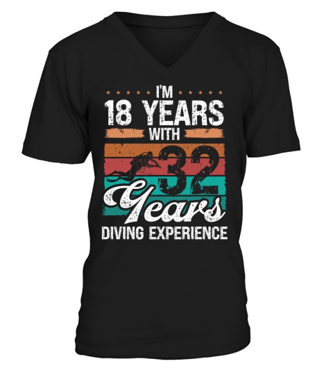 50 Year Old Scuba Diver 32 Years 50th Birthday V-Neck T-shirt