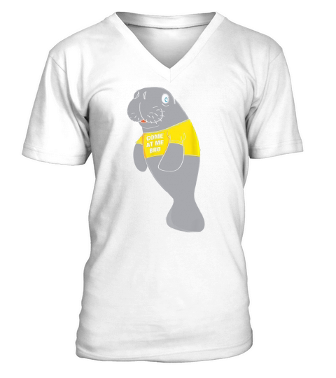 Come at me Bro Manatee in a novelty tee Black Youth B079WY79F6 1 V-Neck T-shirt