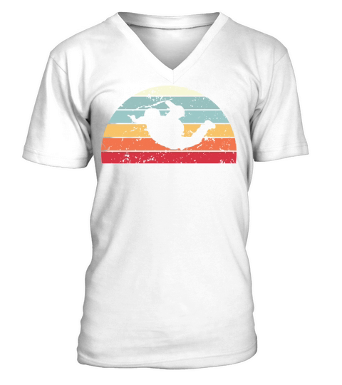 Retro Skydiving Sunset Vintage sports Sunrise V-Neck T-shirt