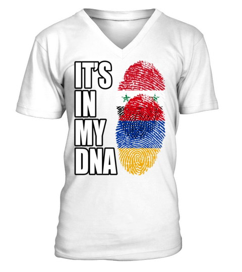 Syrian And Armenian Vintage Heritage DNA Flag V-Neck T-shirt