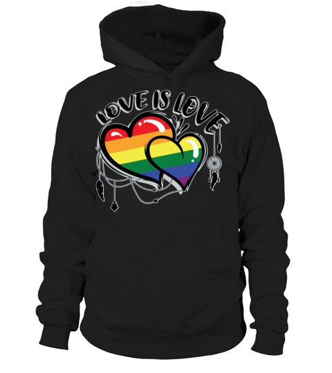 Love Is Love Heart Rainbow Boho Hoodie Unisex