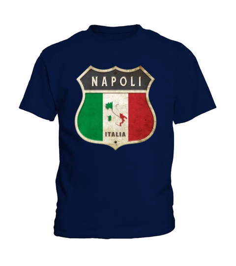 Naples Italy coat of arms flags design Kids T-Shirt