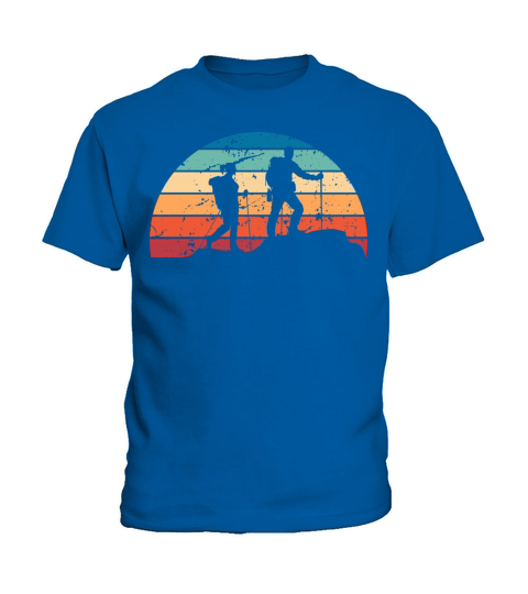 Retro Backpacking Sunset Vintage hiking Sunrise Kids T-Shirt