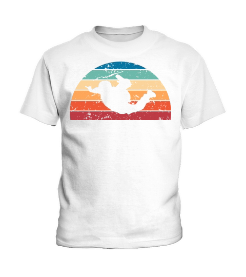 Retro Base jumping Sunset Vintage skydiver Sunrise Kids T-Shirt