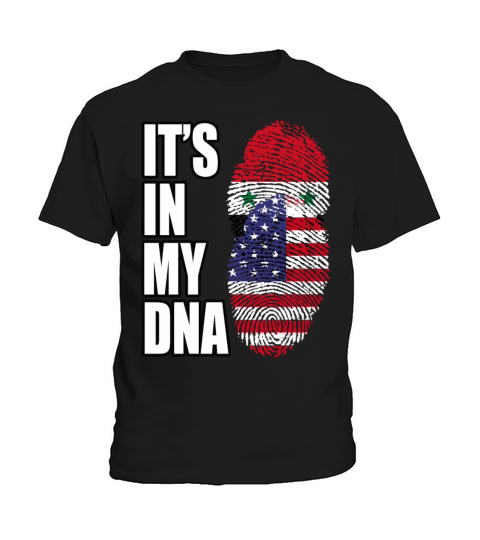 Syrian And American Vintage Heritage DNA Flag Kids T-Shirt