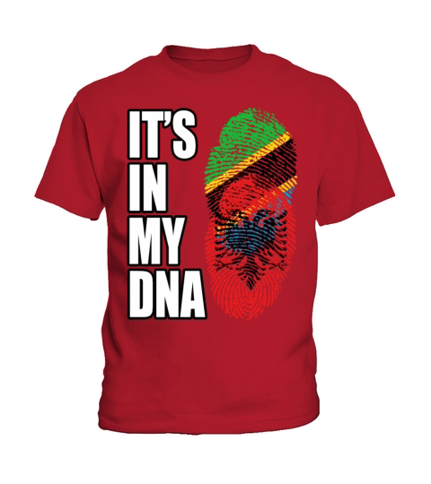 Tanzanian And Albanian Vintage Heritage DNA Flag Kids T-Shirt