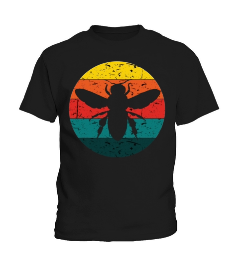 Vintage Design Bumble Bee Retro Colors Bug Apparel Kids T-Shirt