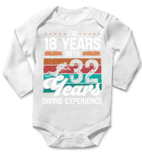50 Year Old Scuba Diver 32 Years 50th Birthday Long Sleeve Baby One-Piece