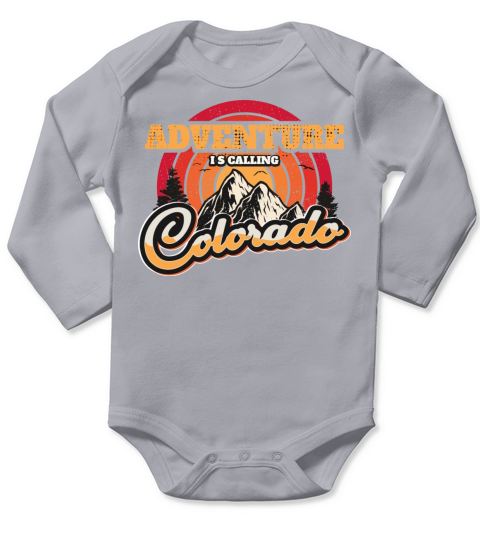 Colorado Retro Vintage Hiking Mountains Nature Long Sleeve Baby One-Piece