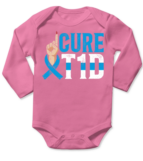 Cure T1D Diabetes Awareness Month Insulin Pancreas Long Sleeve Baby One-Piece