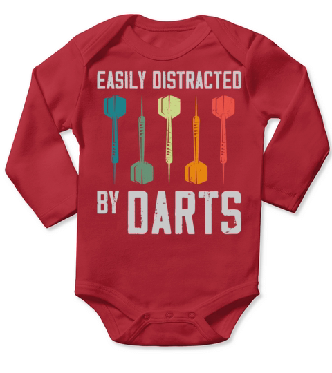 Darts Vintage Retro Arrows Easily Long Sleeve Baby One-Piece