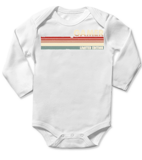 Gamer - Funny Retro Vintage Name 80s 90s Long Sleeve Baby One-Piece