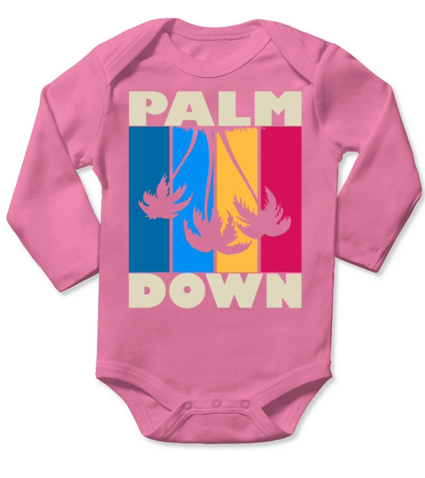 palm down vintage sunset Long Sleeve Baby One-Piece