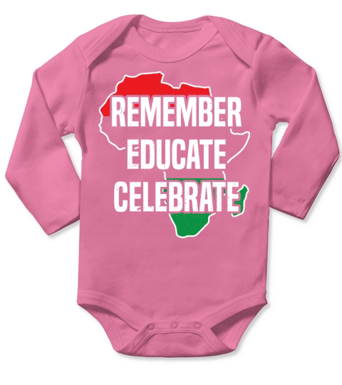 Remember Educate Celebrate Clothes Gift Afro Long Sleeve Baby One-Piece