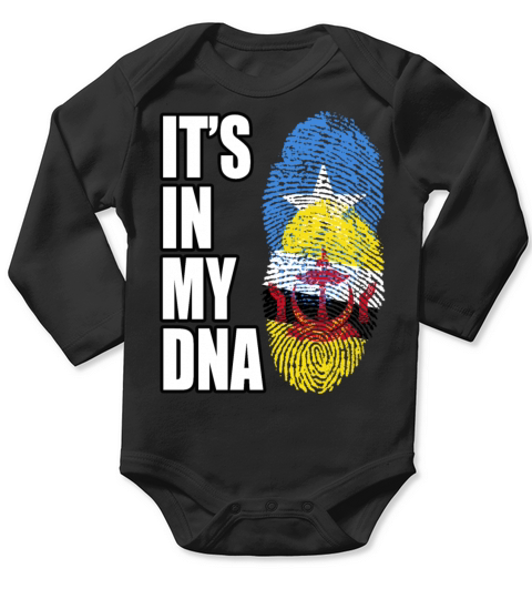 Somali And Bruneian Vintage Heritage DNA Flag Long Sleeve Baby One-Piece