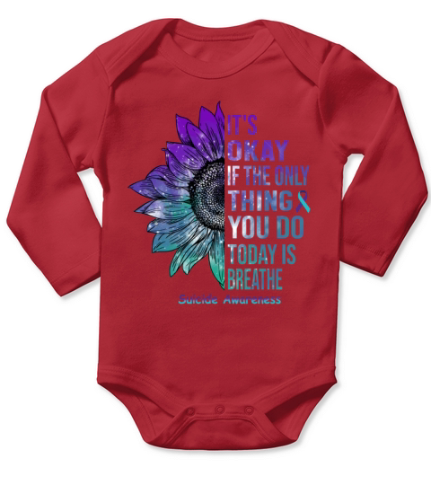 Suicide Awareness Shirt Sunflower Gift For Him her Long Sleeve Baby One-Piece