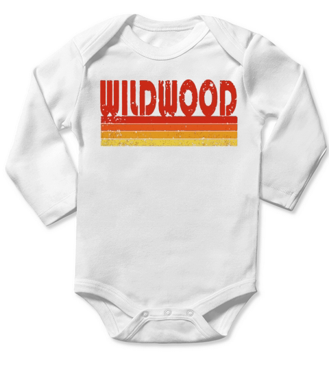Vintage Retro Wildwood New Jersey T-Shirt Long Sleeve Baby One-Piece