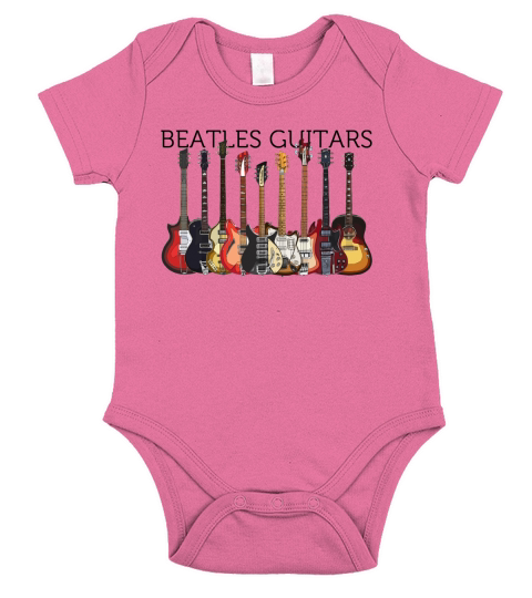 Beatles Guitars Short Sleeve Baby One-Piece