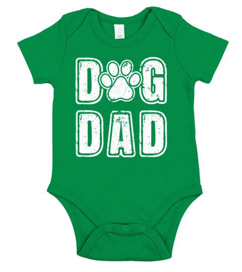 Dog Dad Vintage Grunge Paw Dog Lover Fathers Day Short Sleeve Baby One-Piece