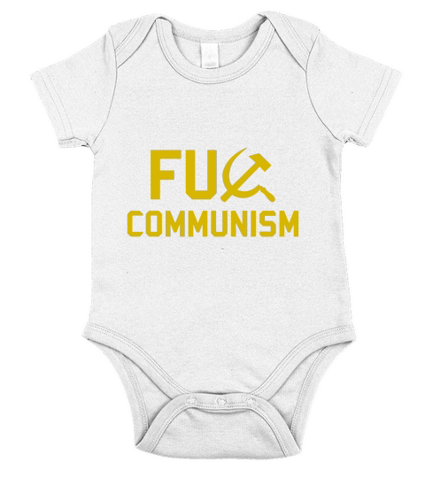 FU Communism T-shirt - Anti-Communist Protest T-shirt Short Sleeve Baby One-Piece