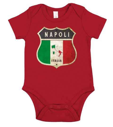 Naples Italy coat of arms flags design Short Sleeve Baby One-Piece