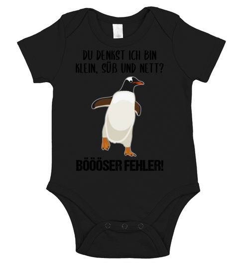 Penguin Small Sweet Nice Funny Quote Gift Short Sleeve Baby One-Piece