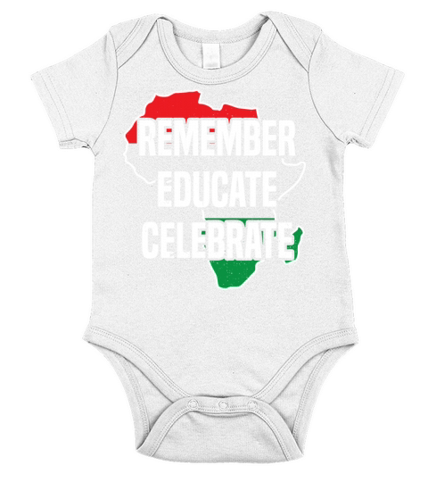 Remember Educate Celebrate Clothes Gift Afro Short Sleeve Baby One-Piece