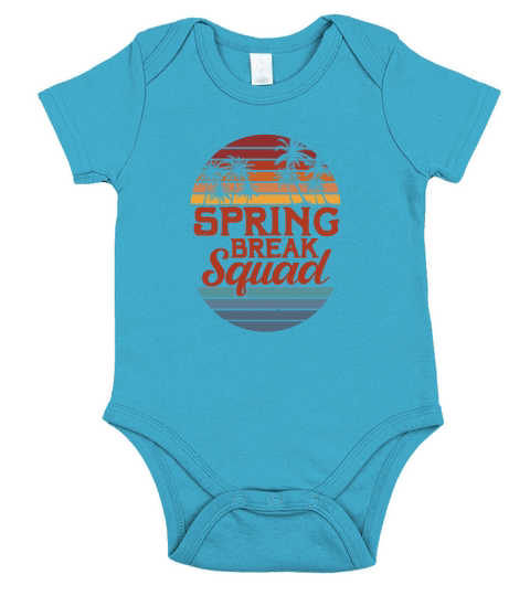 Spring Break Squad Sunset Vintage Short Sleeve Baby One-Piece